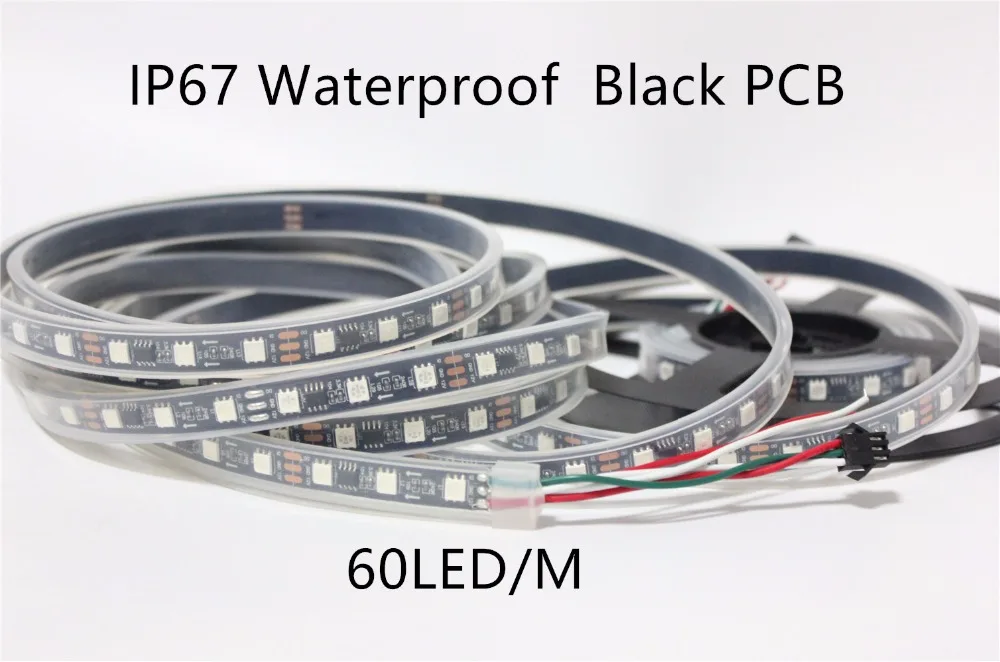 WS2811 led strip 5m 30/48/60 leds/m,10/16/20 pcs ws2811 ic/meter,DC12V White/Black PCB, 2811 led strip Addressable Digital