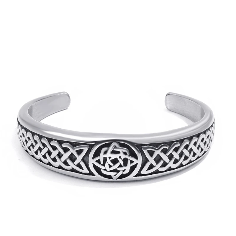 Elfasio Womens Mens Classic Celtic Knot stainless steel Bracelet with Irish Pattern Jewelry