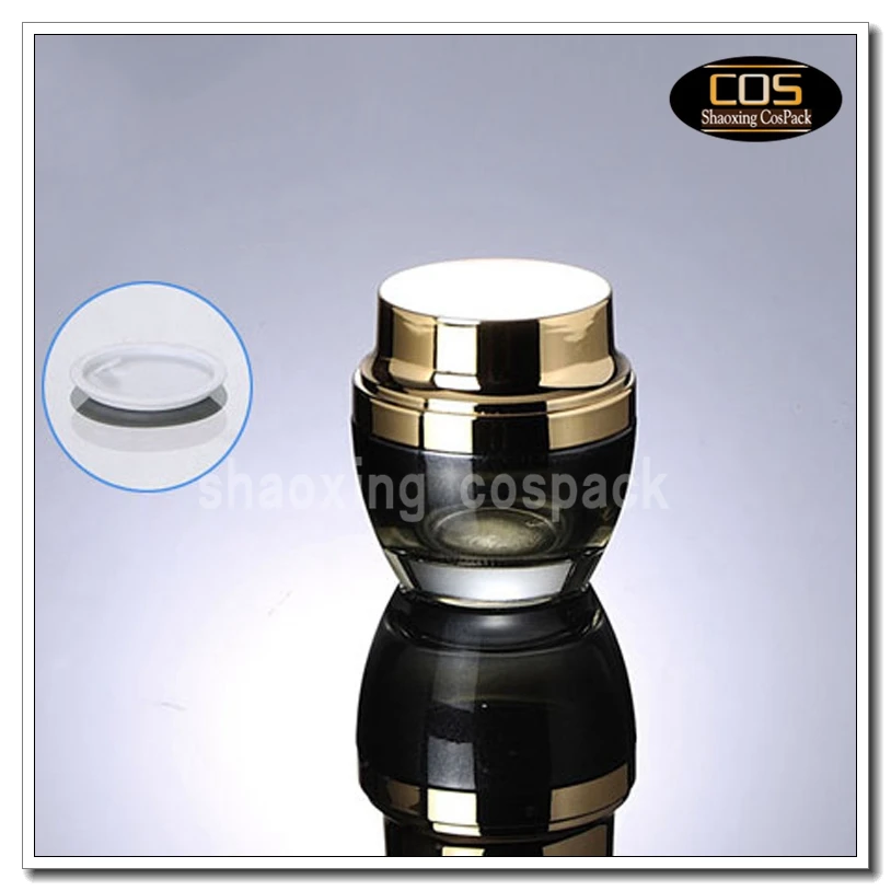 

100 шт. JGX40-50g черный Стекло косметическая упаковка с серебряной или золотой Кепки, 50 г пустые Стекло банка для крема, Пустой Крем Стекло jar