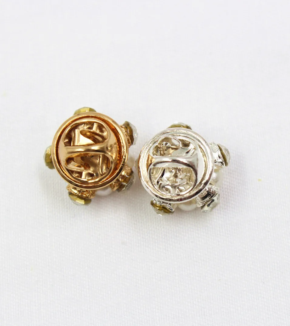 1651816,3pcs/Lot 14mm 2color select  Rhinestone pearl inlaid metal buttons love Clothing accessories Jewelry Accessories diy