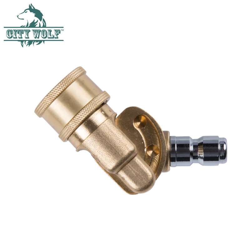 Quick Connecting Pivoting Brass Coupler Attachment 120 Degree with 5 Angles and Safety Lock for Pressure Washer Spray Nozzle