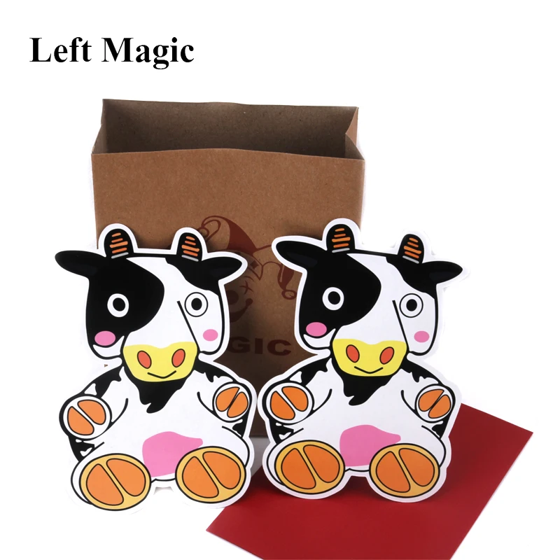 Children Educational Cow And Frog Magic Tricks Cows Small Cute Frog Cartoon Animals Stage Interactive Magical Props