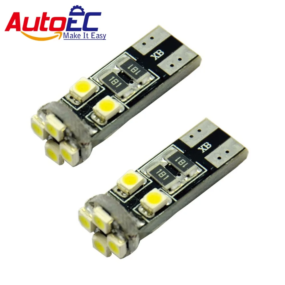 AutoEC 100x Automobile lamps T10 led canbus error free 8 smd 1210 3528 led DC 12V white bule red green #LB17