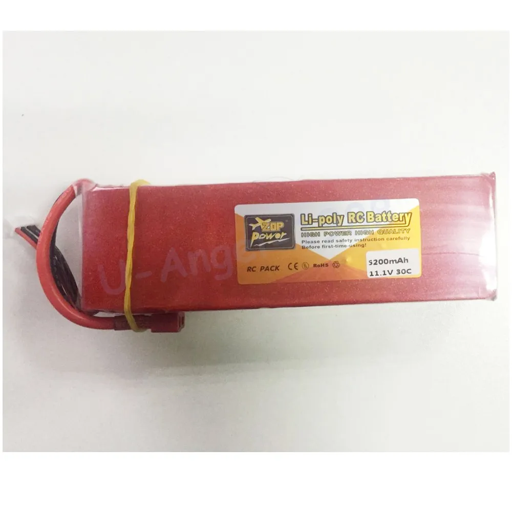 

1pcs Zop Power lipo battery 11.1V 5200mAh 30C 3S LiPo Li-poly Battery T-Plug For RC Helicopter Airplane