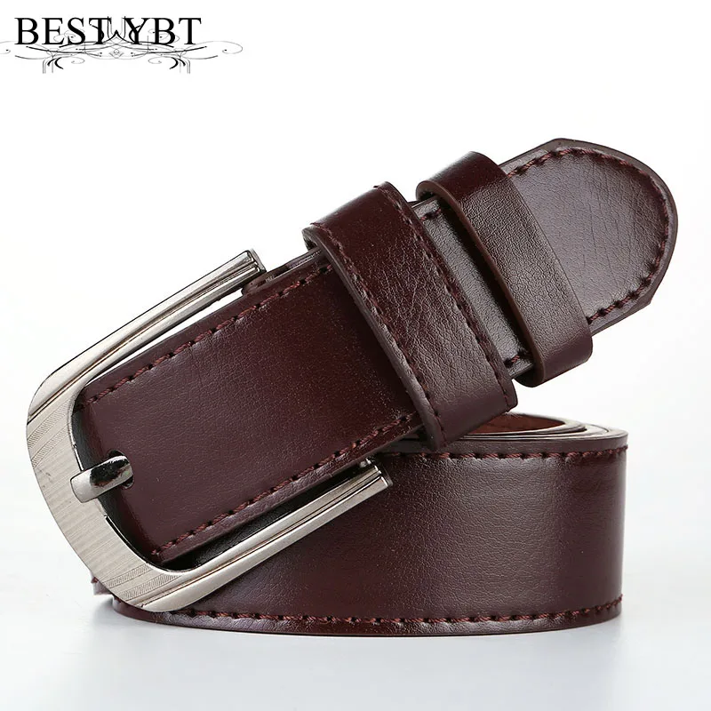 Best YBT Men belt Hot selling solid color Imitation leather Alloy pin buckle belt business affairs Men casual belt