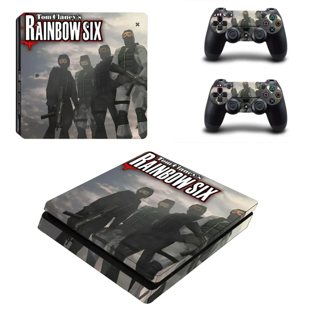 Cầu Vồng 6 Bao Vây PS4 Mỏng Miếng Dán Da Vinyl Dành Cho Sony PlayStation 4 Và 2 Bộ Điều Khiển PS4 Mỏng Da Miếng Dán decal