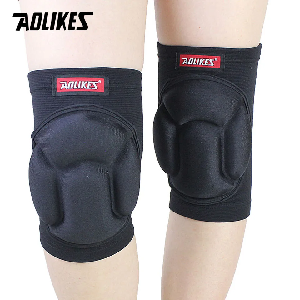 AOLIKES 1Pair Thicked Football Volleyball Extreme Sports Ski Knee Pads Fitness Knee Support Cycling Knee Protector Kneepad