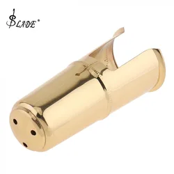 Embouchure de saxophone alto en laiton plaqué or, capuchon de protection pour sax en cuir, embouchure en métal, ligmob