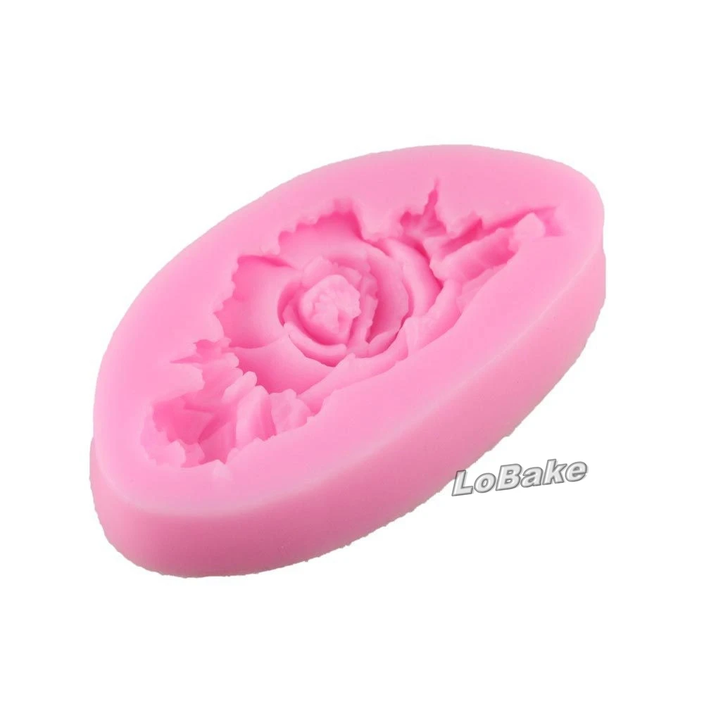 (3 pieces/lot) 7.5 * 4.3 * 1.1 cm elegant rose flower shape fondant sugarcraft soap mould molde de silicone para pasta americana