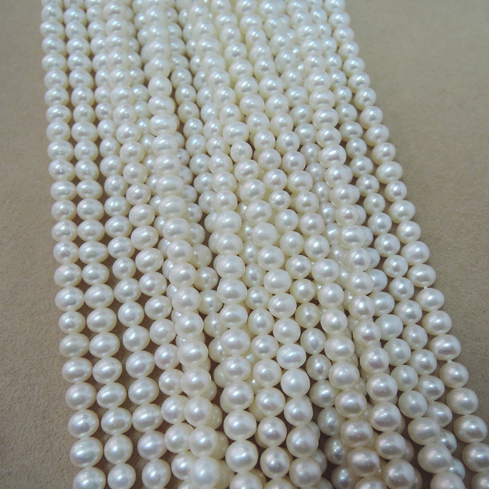 3-4 mm MINI FRESHWATER near round PEARL BEADS,100% NATURE freshwater pearl -AAA good quality-2-5 MM