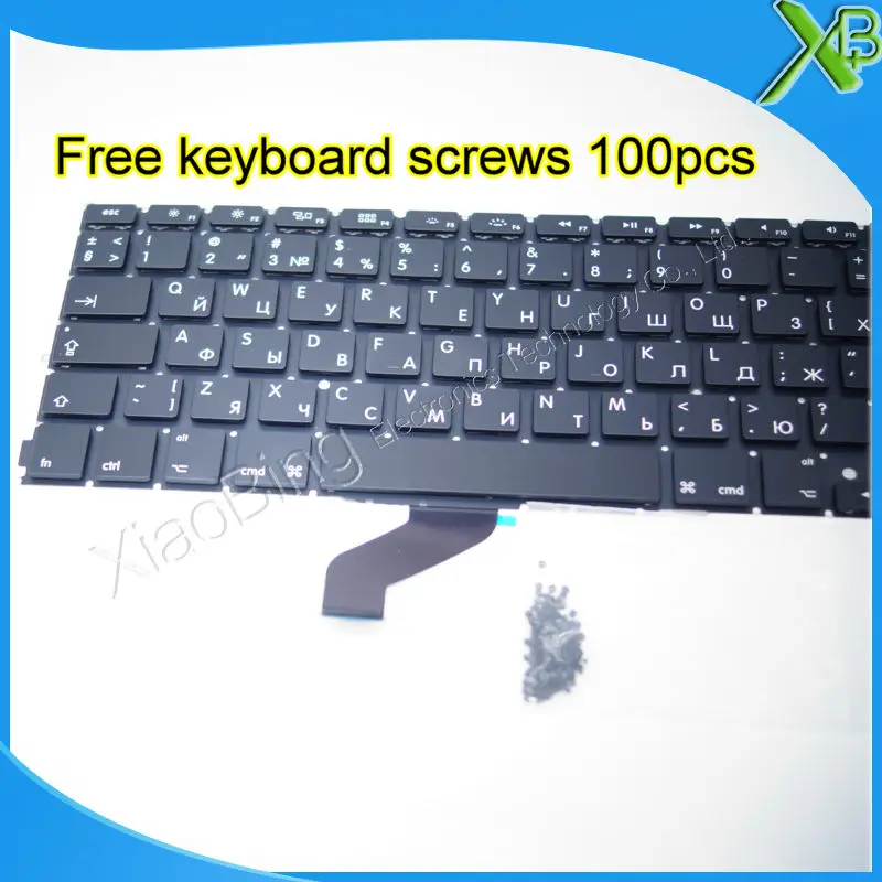 Brand New RU Russian keyboard+100pcs keyboard screws For MacBook Pro Retina 13.3