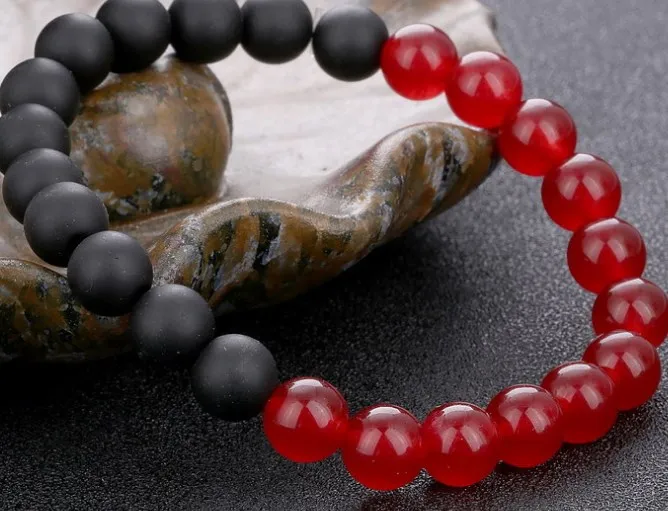 8mm xe3423 red black agate Onyx Bracelet black Matte glass bead Buddha Yoga Bangles Healing Reiki Chakra Buddha Yoga