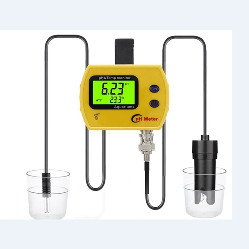 

Online pH Meter for Aquarium Pool Acidimeter Water Quality Analyzer pH &TEMP Meter Hydroponics Spas Water Monitor Sensor Probes