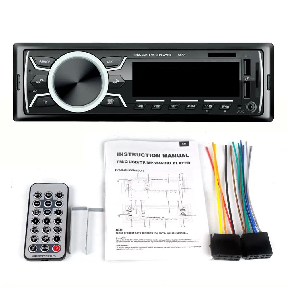 LaBo Radio samochodowe odtwarzacz stereo telefon Bluetooth AUX-IN MP3 FM/USB/1 Din/pilot zdalnego sterowania 12 V samochód audio Auto 2019 sprzedaż