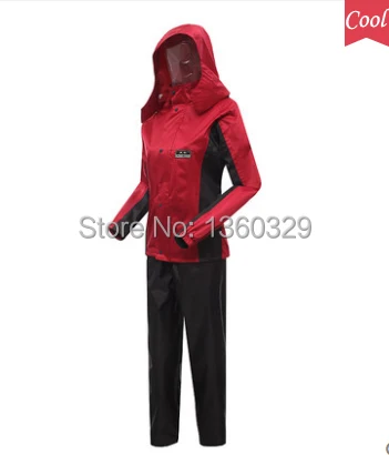 Hooded Raincoat Women Ladies Rain Jacket Hiking Pants impermeable mujer chubasquero Girls burbe rry capa para chuva FreeShipping