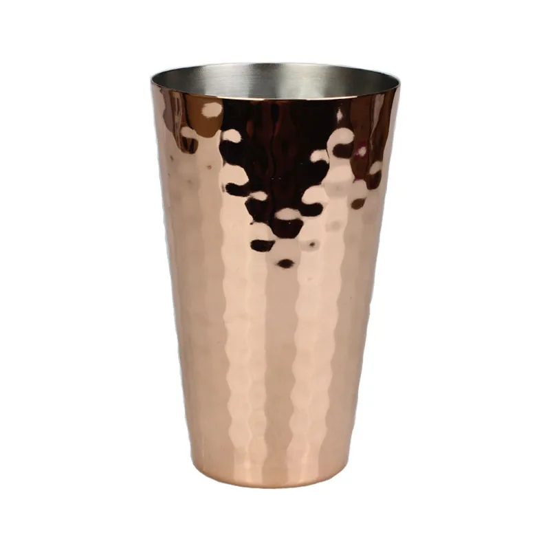 Cocktail Glass Stainless Steel Copper Hammer Point Mug Coffee Cup Bar Beer Mug Moscow Mule