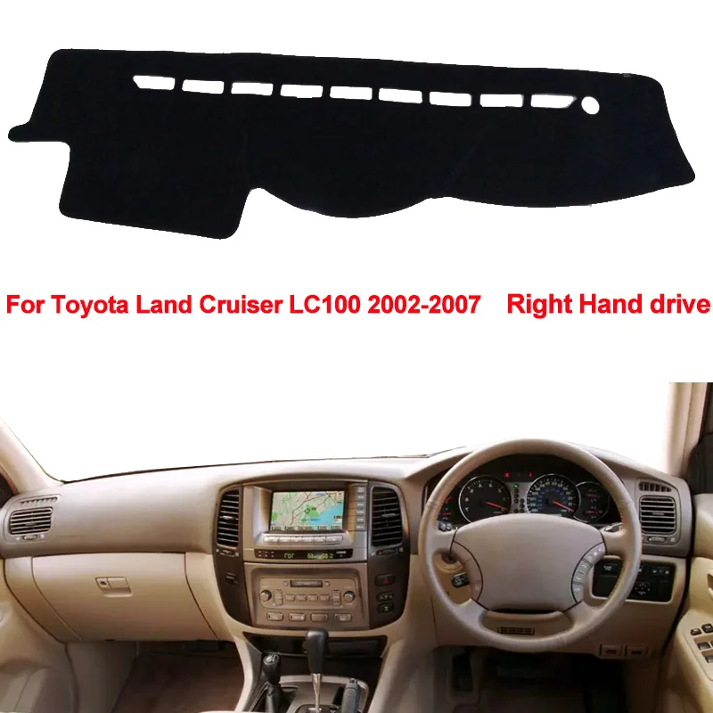 Car Dashboard Cover For Toyota Land Cruiser LC100 2002 2003 2004 2005 2006 2007 DashBoard Dash mat Pad Carpet Cover Sun Shade