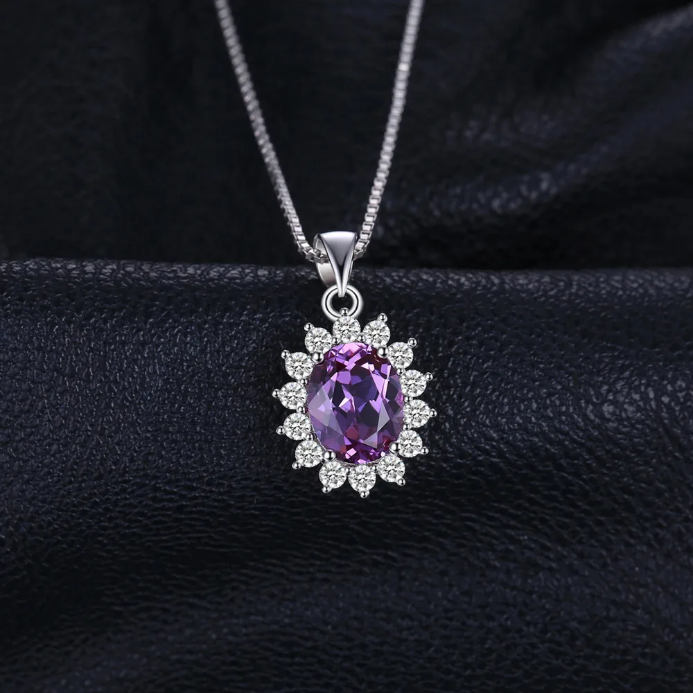 Jewelrypalace Created Alexandrite Sapphire Natural Amethyst Garnet Blue Topaz 925 Sterling Silver Pendant Necklace No Chain