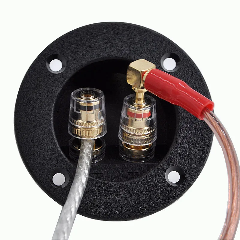 2PC Speaker Terminal Double Binding Post Round Input Plate For Home Theater Sound Bar Audio HiFi Bookshelf Speaker