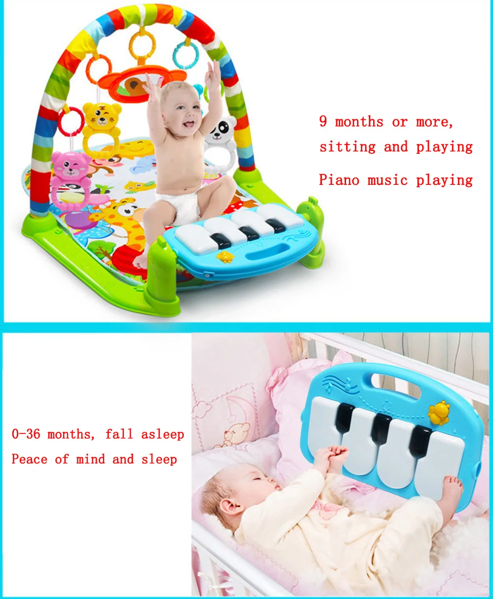 Tappetino da gioco per bambini tappeto per bambini Puzzle educativo tappetino da gioco con tastiera per pianoforte e simpatico animale Baby Gym