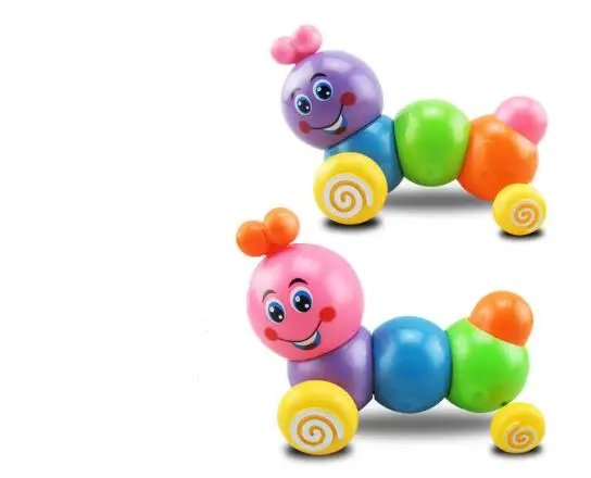 Cute Worm Wind Up Toy Mini Cartoon Clockwork Spring Worm Children Toy Toddler Educational Toy Random Color YH991