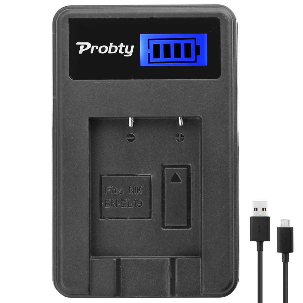 

Probty EN-EL19 EN EL19 ENEL19 LCD USB Charger for Nikon Coolpix S32 S33 S100 S3100 S3200 S3300 S3500 S3600 S3700 S4100 S4200