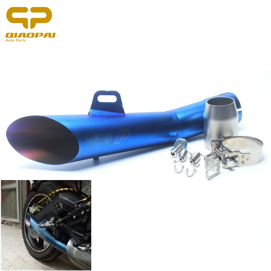 

Modified Exhaust Pipe Motorcycle 52MM Laser GP Exhaust Muffler Clamp Escape Dirt Bike Muffler Pipe For Yamaha YZF R6 GY6 125 120