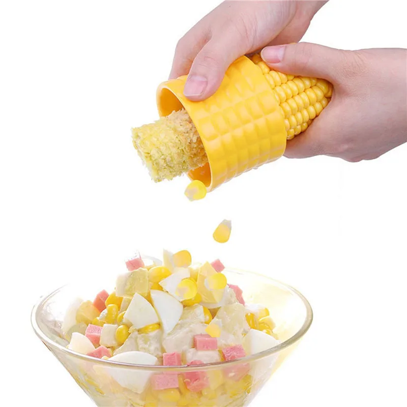 Manual Portable Mini Circular Corn Shaver Threshing 304 Stainless Steel Yellow Corn Stripper Peeler Home Vegetable Tools