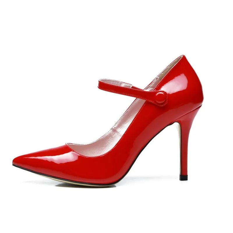 

2018 New Fashion Stiletto Shoes Sexy Pointed Toe 10 CM High Thin Heels Pumps Shallow Red Black Party Woman Dress Shoes