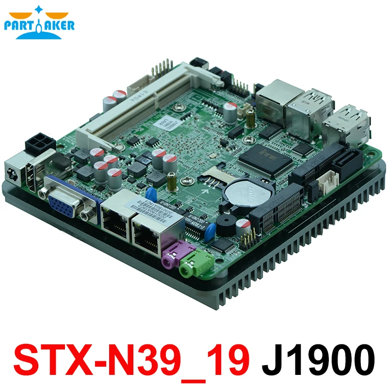 Fanless 2 ethernet ports motherboard J1900 Mini pc mainboard with dual nic STX-N39_19