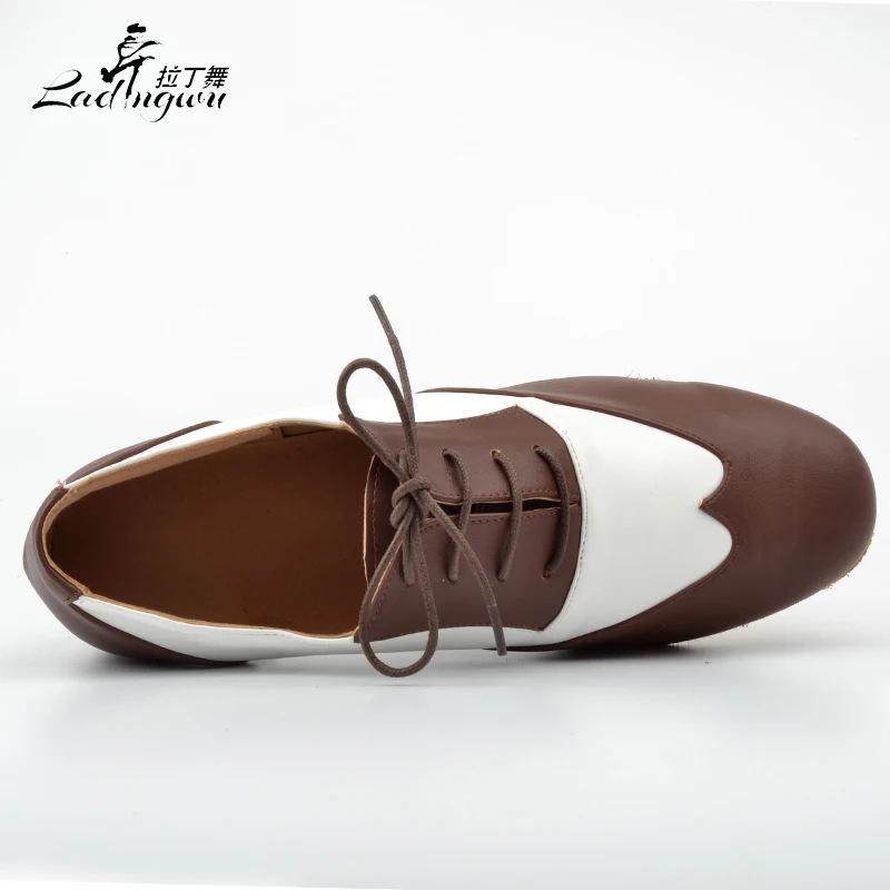 Ladingwu-sapatos de baile de couro sintético, calçado masculino moderno de microfibra, salto de baile, tango, valsa, frete grátis, 2.5/4.5cm