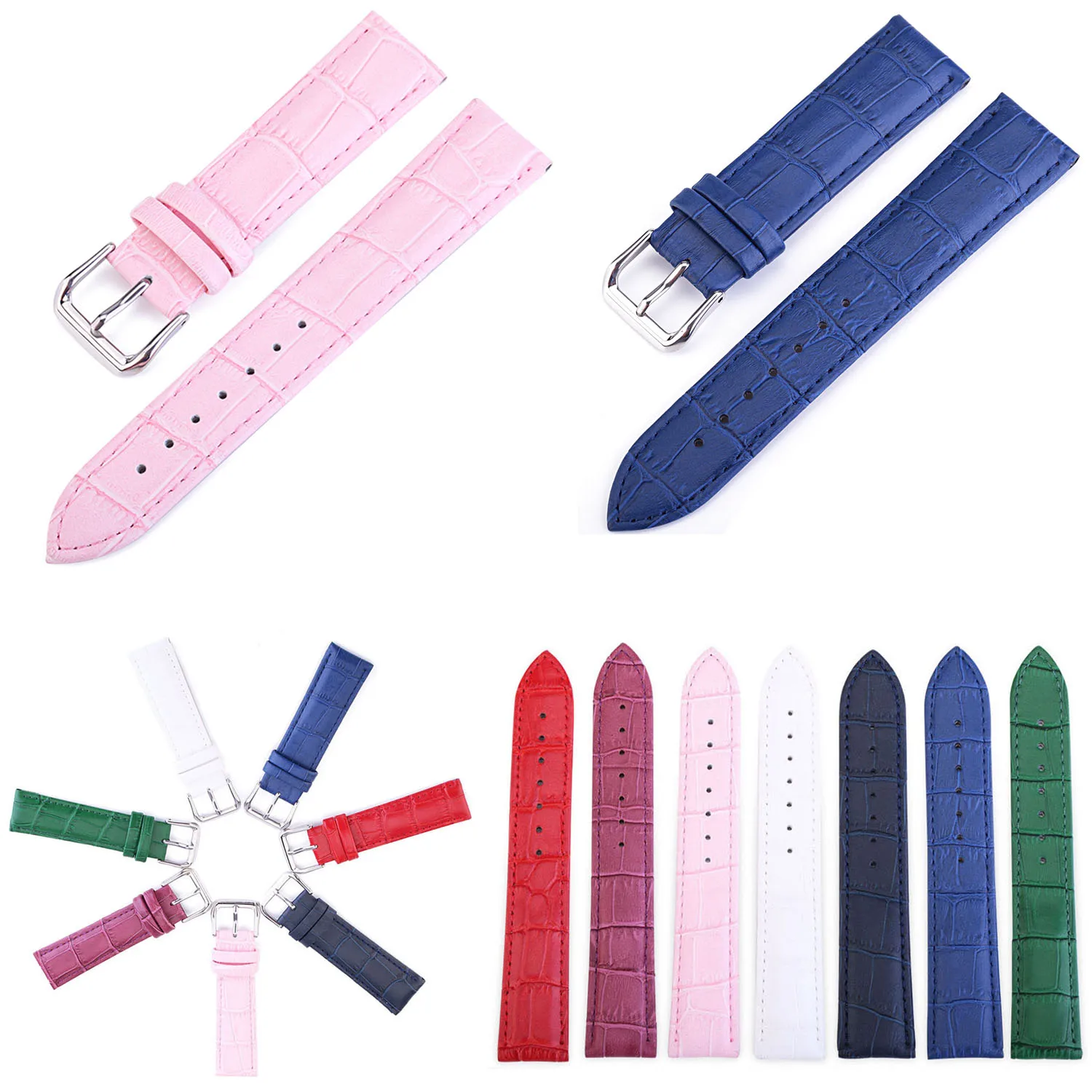 10mm 12mm 13mm 14mm 15mm 16mm 17mm 18mm 19mm 20mm 22mm 24mm Genuine Leather Watchband Crocodile Strap Watch Band Wristband