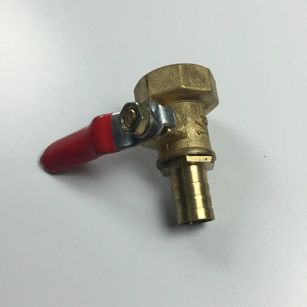 1pc 8mm Hole Tail OD Gas Red Handle Ball Valve 1/8