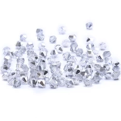 silver color White Charm Crystal 4mm 100pc Austria Crystal Bicone Beads 5301 Loose Crystal Beads S-75