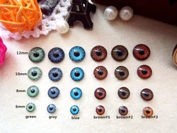 Olhos traseiros planos BJD, 4 tamanhos, 6 cores, escolha 6mm, 8mm, 10mm, 12mm, 20pcs