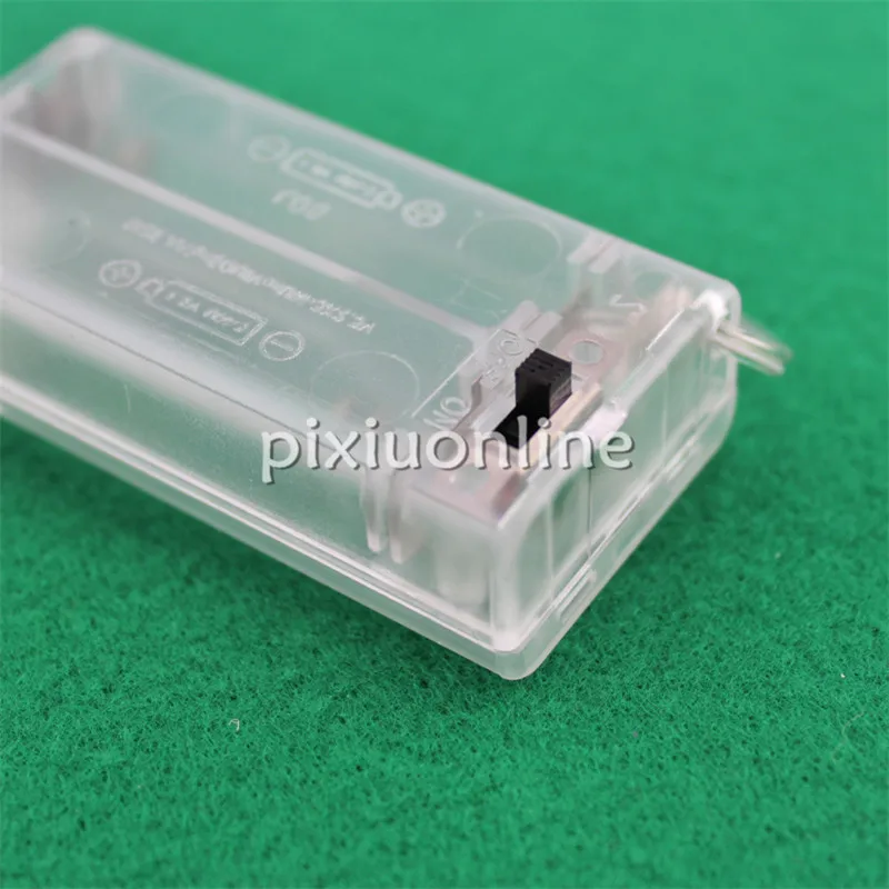 Caja de batería transparente de 12 tamaños, 2 piezas, 3 piezas, 4 piezas, pilas AA con interruptor y cable, Material ABS ambiental, piezas de modelo