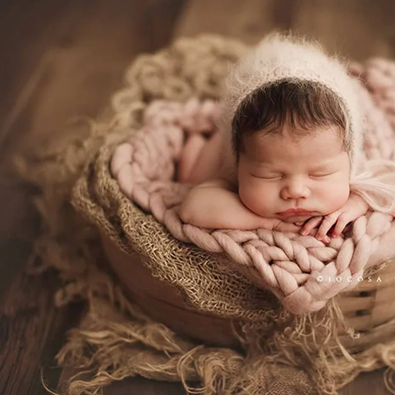 Basket Accessories Baby Photo Shoot For Studio Flokati Newborn Photography Props