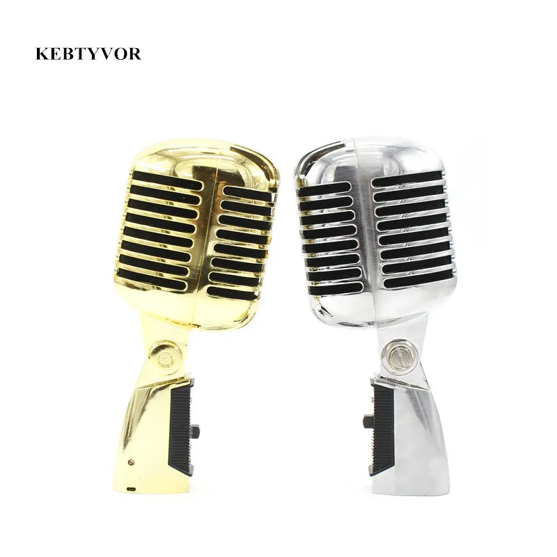 

Professional Wired Vintage Classic Microphone Top Quality Dynamic Moving Coil Mike Deluxe Metal Vocal Old Style Ktv Mic