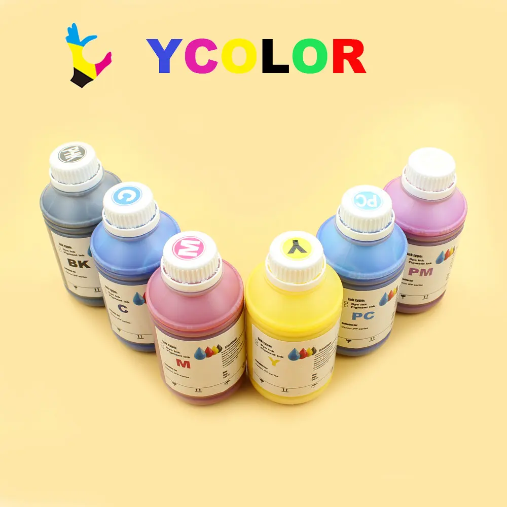 DGYCJLFP 6 kolor/lot 500ML Pigment tusz do drukarki Canon BCI-1441/BCI-1421 atrament kartridż do canona W8400 drukarki