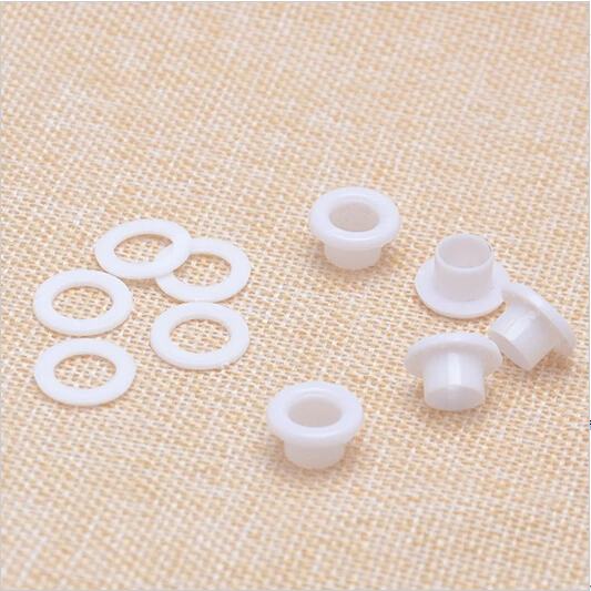 White/Clear/Black Round Plastic Grommet Eyelet White Grommet with Washers Bag Feet 1000pcs/lot