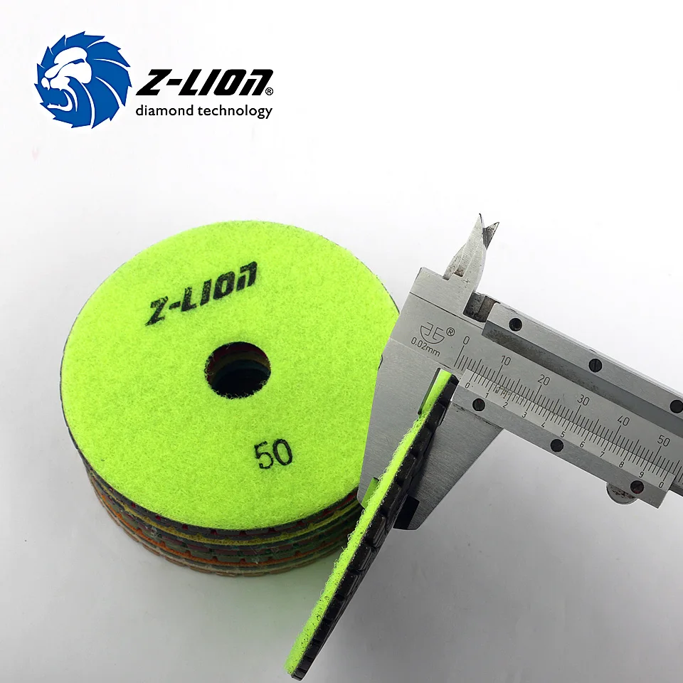 Z-Lion 2Pcs 4 Inch Diamond Polishing Pad Flexible Wet Water Grinding Marble Stone 100mm Abrasive Polishing Granite Disc