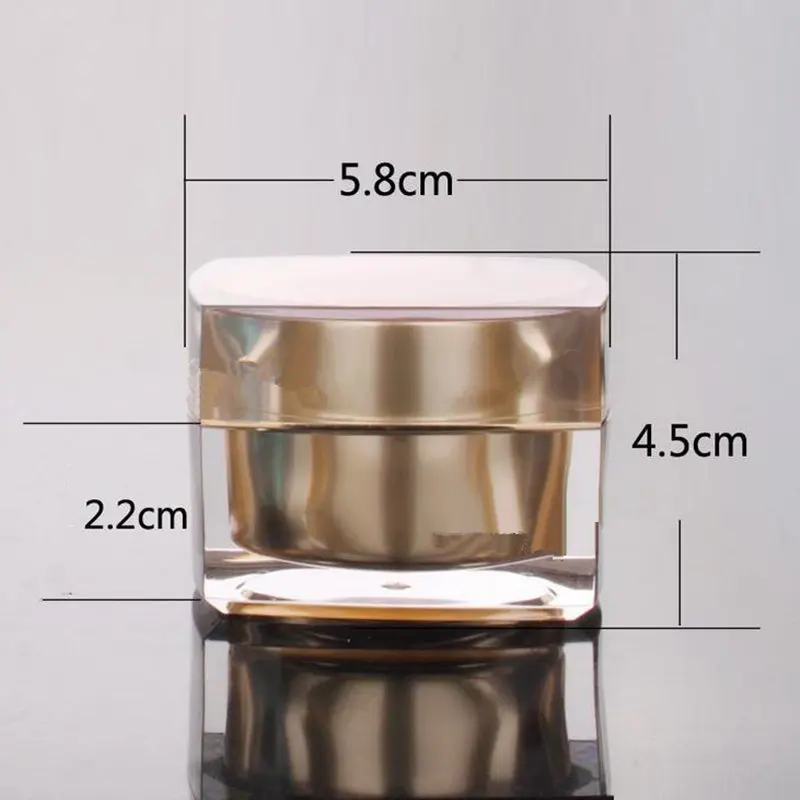 30g 50g gold acrylic square shape cream bottle,cosmetic container,cream jar,Cosmetic Jar,Cosmetic Packaging