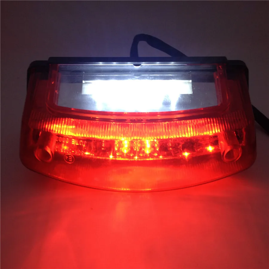 Universal Motorcycle LED Brake Tail Light ATV Dirt Bike Rear Stop Lamp License Plate Indicator For Ducati Monster M400 M750 M900