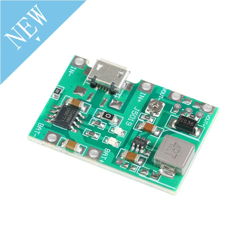 5 pces 3.7v 5v litros 9v 2a ajustável step up módulo impulso 18650 bateria de lítio carregamento módulo de descarga para multímetro