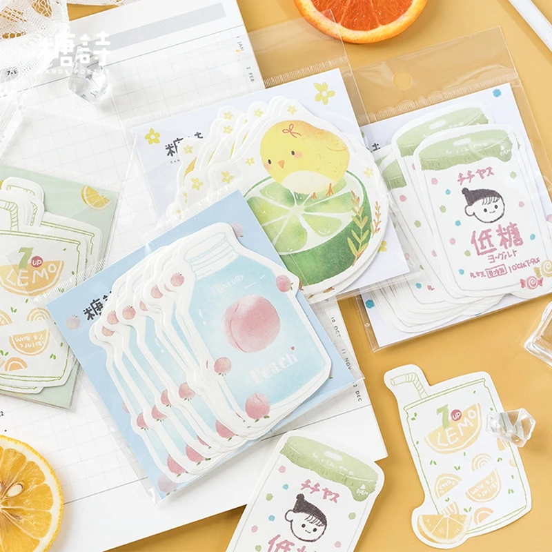 Cute Delicious Food Memo pad Girl Diary DIY Sticky Notes Planner Notepad Kawaii Stationery School Office Supply