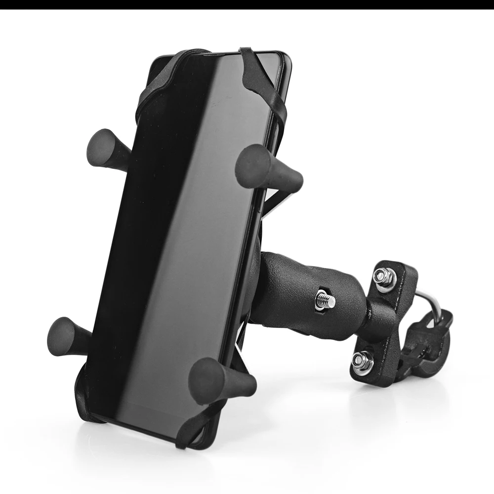 Universal Motorcycle Mobile Phone Holder Handlebar Mount Support 360 Degree Rotation for Moto 3.5 - 6 inch GPS Scooter