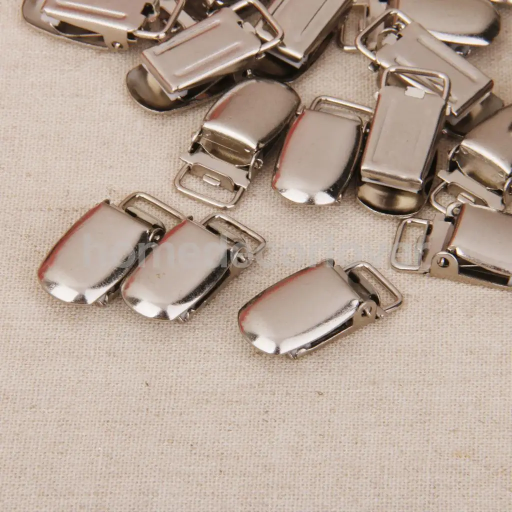 20x Metal Pacifier Suspender Clips Holder Crafts w Single Plastic Insert 1cm