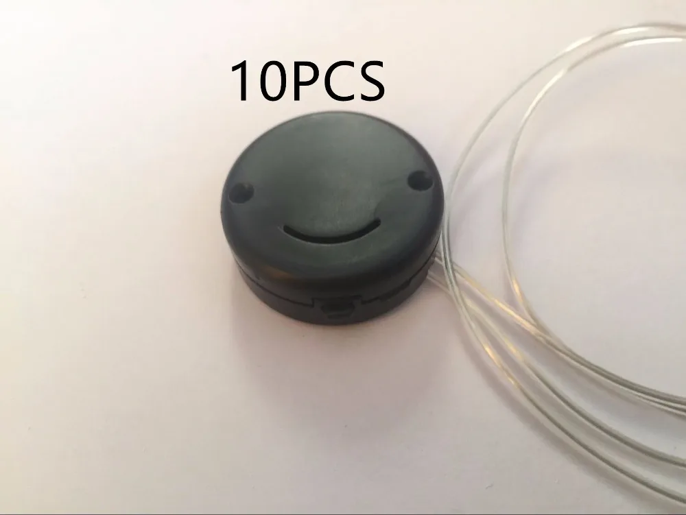 2 * CR2032 Coin Battery Botão Celular Caso Clip Holder Caixa De Armazenamento Com ON/OFF Interruptor Wire Leads Preto 10 PCS