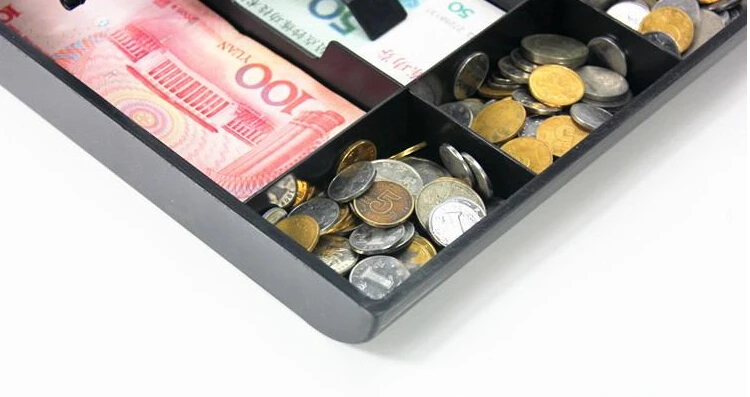 علبة نقود بلاستيكية صلبة ، 6 صناديق ، استخدام جديد لتصنيف الأموال ، درج أمين الصندوق