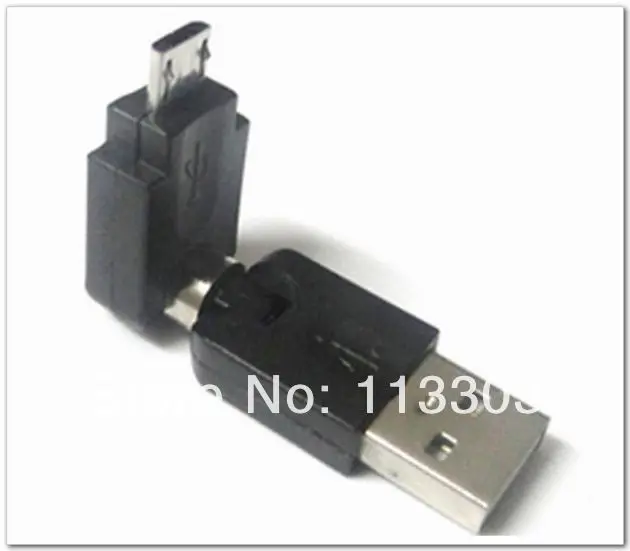 5pcs USB 2.0 Male to Micro USB 2.0 Male Converter Adapter 360 Degree Rotation Angle Extension Adapter Adaptor Connector